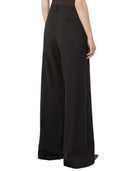Sportmax Oversized Stretch Wool Trousers Dark Brown