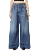 Sportmax Oversized Jeans Med Bälte Midnight Blue