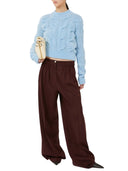 Sportmax Wide Leg Stretch Wool Trousers Black