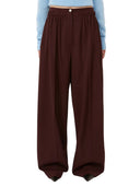 Sportmax Wide Leg Stretch Wool Trousers Black