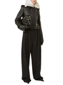Sportmax Wide Leg Stretch Wool Trousers Black