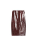 Sportmax Leather Pencil Skirt Bordeaux