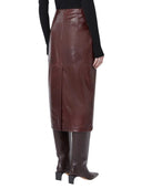 Sportmax Leather Pencil Skirt Bordeaux