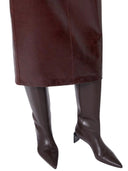 Sportmax Leather Pencil Skirt Bordeaux