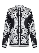 Camicia di seta Versace con stampa barocca