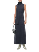 Staud Canal Midi Dress In Charcoal