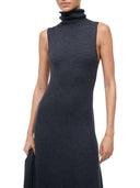 Staud Canal Midi Dress In Charcoal