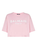 Balmain bijgesneden t -shirt met afdrukken