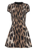 Vestido de efecto Jacquard Balmain Leopard