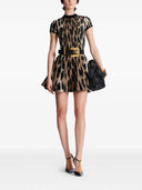 Vestido de efecto Jacquard Balmain Leopard