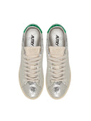Autry Dallas Low Sparkling Sneakers In Silver And Green Sequins