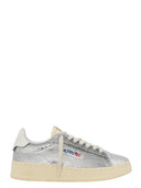 Autry Dallas Low Sparkling Sneakers In Silver And White Sequins