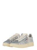 Autry Dallas Low Sparkling Sneakers In Silver And White Sequins