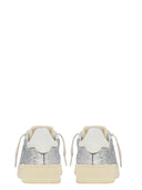 Autry Dallas Low Sparkling Sneakers In Silver And White Sequins