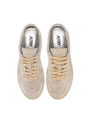 Autry Medalist Low Crystal Sneakers In White Micro Rhinestone