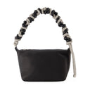 Crystal Phone Cord Hobo Bag Kara sort læder