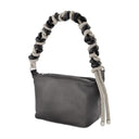 Crystal Phone Cord Hobo Bag Kara sort læder