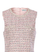 Self Portrait Sleeveless Pink Bouclé Mini Dress