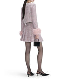 Self Portrait Jacket With Pink Bouclé Fur Cuffs