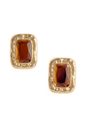 Self Portrait Gold Tone Amber Earrings