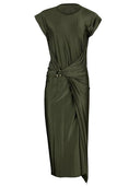 Rabanne Draped Satin Midi Dress