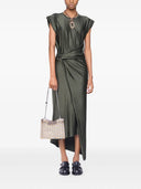 Rabanne Draped Satin Midi Dress