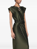 Rabanne Draped Satin Midi Dress