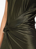Rabanne Draped Satin Midi Dress