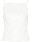 Parosh Sequin Embellished Open Back Top