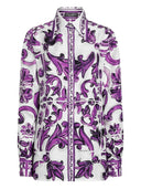 Dolce & Gabbana Silk Shirt With Maiolica Print