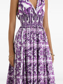 Dolce & Gabbana Midi Dress With Maiolica Print