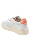 Autry Autry Medalist Low Top Leather Sneakers In White And Peach