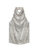 Stella Mccartney Metallic Velvet Halterneck Top