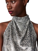 Stella Mccartney Metallic Velvet Halterneck Top