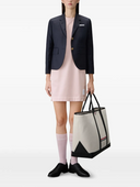 Thom Browne Vestido estilo camiseta de manga corta teñido en prenda con 4 barras tonales en jersey de peso medio con 4 barras sobreteñidas