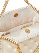 Stella Mccartney Falabella Satin Shoulder Bag With Vegan Pearl Detail