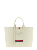 Thom Browne Medium Tool Bag With Perforated Hector In Grained Leather