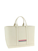 Thom Browne Medium Tool Bag With Perforated Hector In Grained Leather