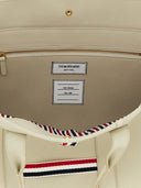 Thom Browne Medium Tool Bag With Perforated Hector In Grained Leather