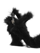 Dolce & Gabbana 105mm Buckle Sandals With Fur Trim