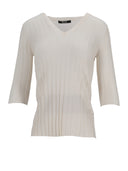 La Rose La Rose V Neck Cash/Silk Cream