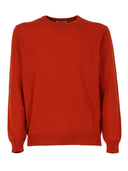 Kangra Cashmere Girocollo Basico Rasato Calato C/Toppe Alcantara