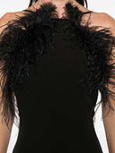 Attico långklänning med fjäderkant