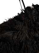 The Attico Midi Skirt With Feathers In Black
