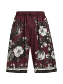 Dolce & Gabbana Vanity Twill Trousers With Peony Foliage Print