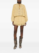Marant étoile Preya Ruffled Dress Features Black Mesh Detail Embroidery Ruffled Drawstring Closure Long Sleeves Composition 100% Cotton Washing Instructions Read Manufacturer`s Instructions Composition Id 100% Cotton Washing Instructions Read Manufactu...