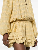 Marant étoile Preya Ruffled Dress Features Black Mesh Detail Embroidery Ruffled Drawstring Closure Long Sleeves Composition 100% Cotton Washing Instructions Read Manufacturer`s Instructions Composition Id 100% Cotton Washing Instructions Read Manufactu...