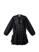 Marant étoile Preya Ruffled Dress Features Black Mesh Detail Embroidery Ruffled Drawstring Closure Long Sleeves Composition 100% Cotton Washing Instructions Read Manufacturer`s Instructions Composition Id 100% Cotton Washing Instructions Read Manufactu...