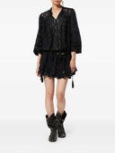Marant étoile Preya Ruffled Dress Features Black Mesh Detail Embroidery Ruffled Drawstring Closure Long Sleeves Composition 100% Cotton Washing Instructions Read Manufacturer`s Instructions Composition Id 100% Cotton Washing Instructions Read Manufactu...