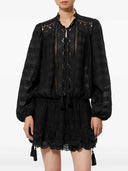 Marant étoile Preya Ruffled Dress Features Black Mesh Detail Embroidery Ruffled Drawstring Closure Long Sleeves Composition 100% Cotton Washing Instructions Read Manufacturer`s Instructions Composition Id 100% Cotton Washing Instructions Read Manufactu...
